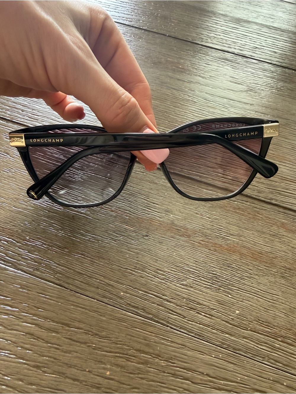 Authentic NEW Longchamp Black Cat-Eye Women's Sunglasses
